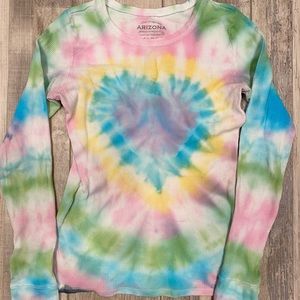 Handmade Tie Dye Heart Arizona Ribbed Top